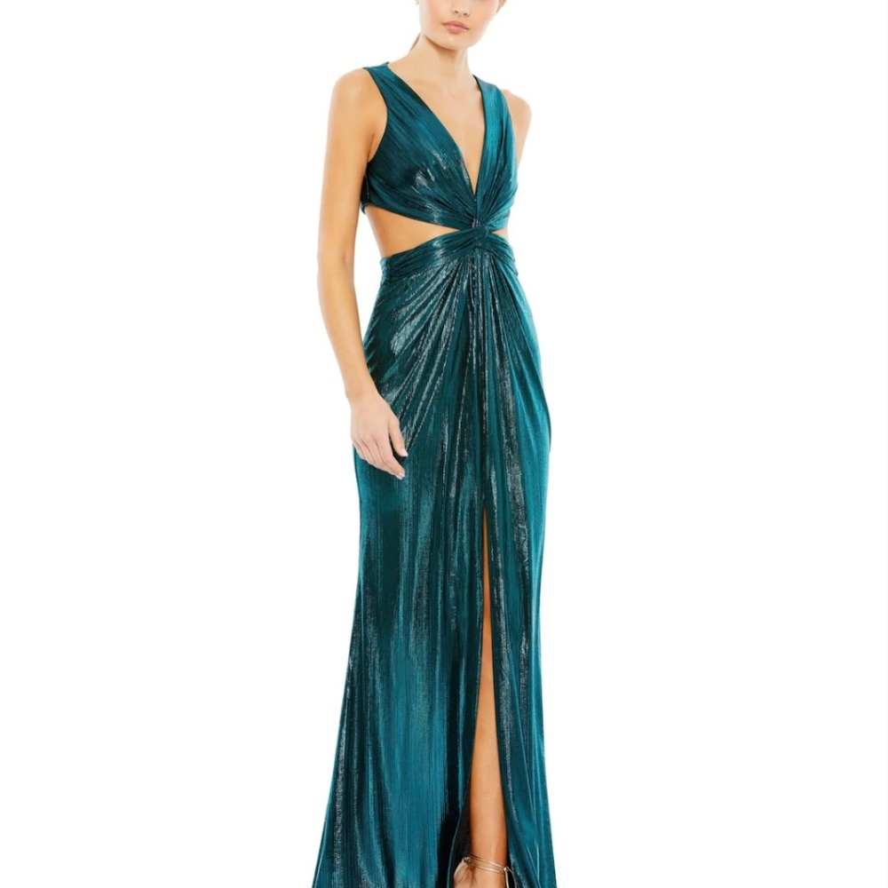 COPY - Mac Duggal Metallic Cut Out Gown Size 4 NWOT